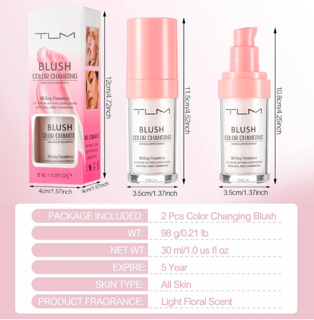 2-Piece TLM Colour Changing Blush – All-Day Flawless Liquid Blush
