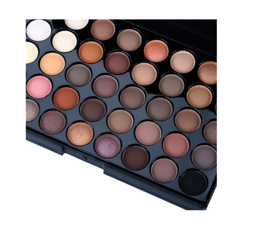 40-Colour Eyeshadow Palette 2-Piece Set – Matte & Pearlescent Earth Tone Makeup Palette