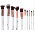 Premium 10-Piece Marble Makeup Brush Set – Rose Gold Handles