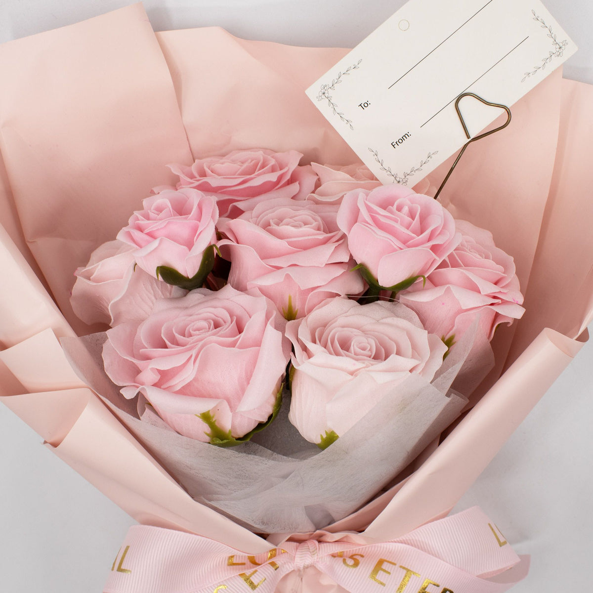 Large Pink Roses Bouquet - Love is Eternal -  Gift Card
