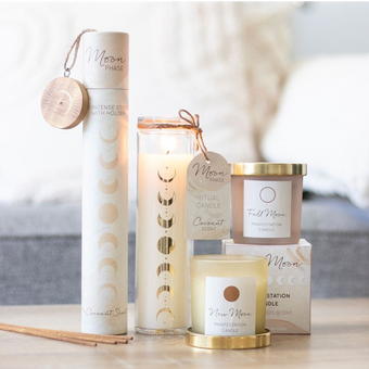 Coconut Moon Phase Candle in Glass Tube