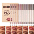 12-Piece Cream Lip Liner Pencil Set – Waterproof, Long-Lasting Matte Lip Liners